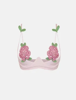 Annamaria Floral Chiffon Bra Pink