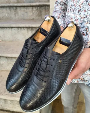 Annapolis Black Patterned Lace-Up Sneakers