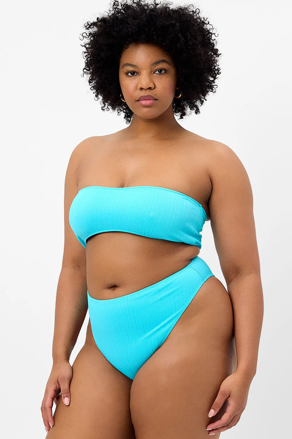 Anne Plissé Full Coverage Bikini Bottom - Aquamarine