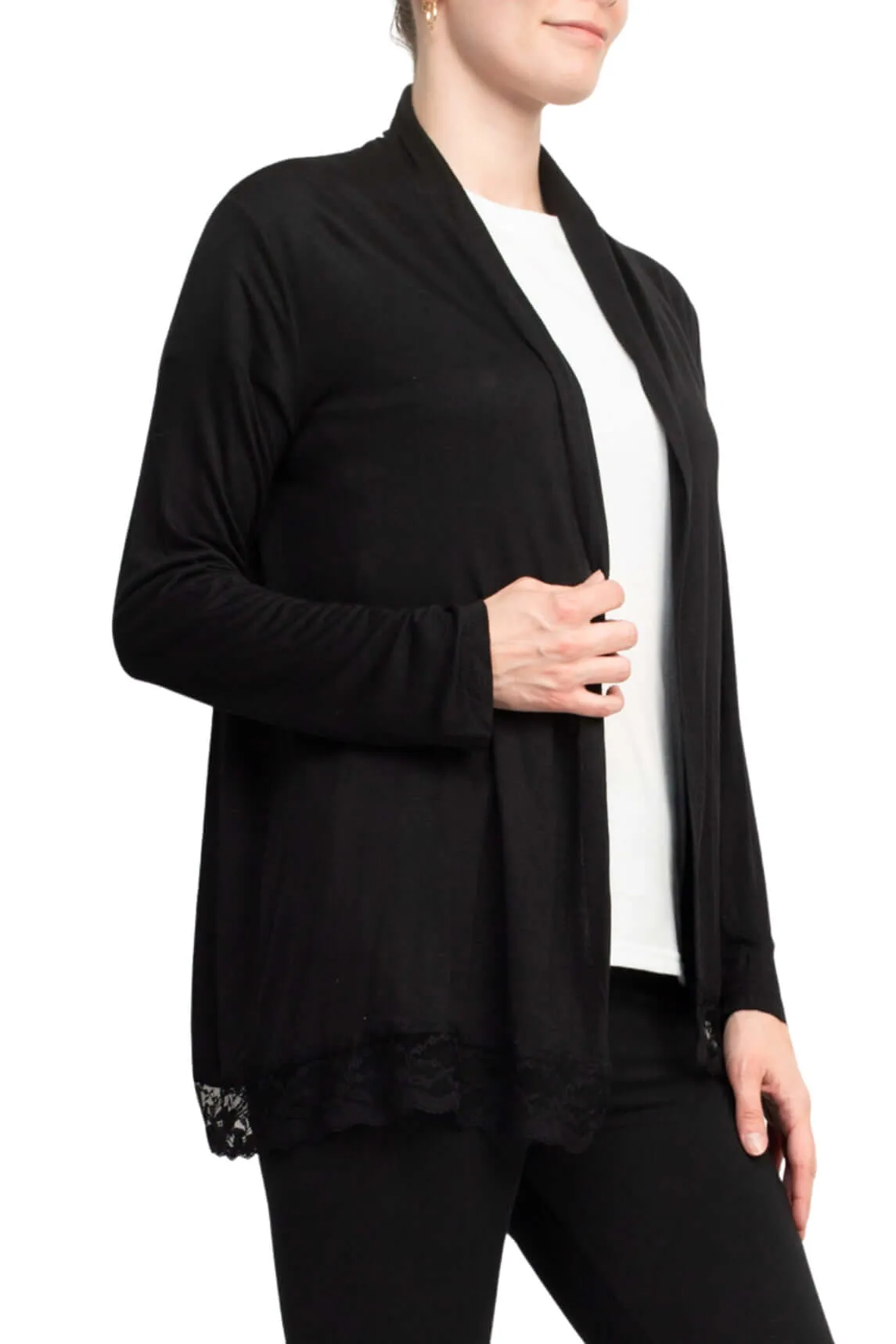 Anne Rose Open Front Long Sleeve Soft Jacket