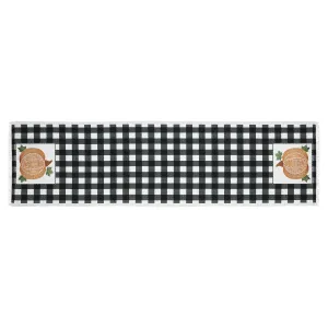 Annie Black Check Pumpkin Runner 12x48