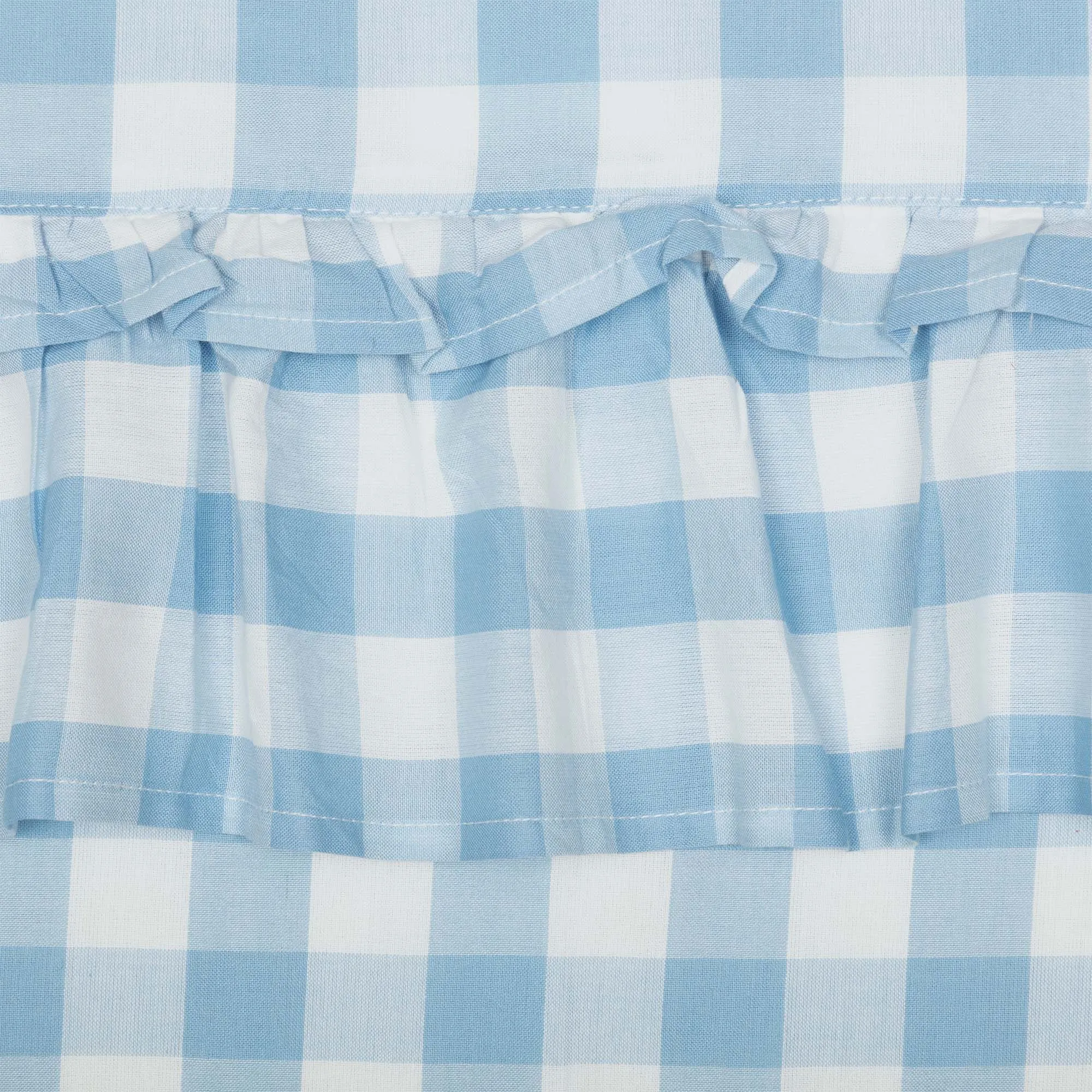 Annie Blue Buffalo Check Ruffled Lined Valance 72"