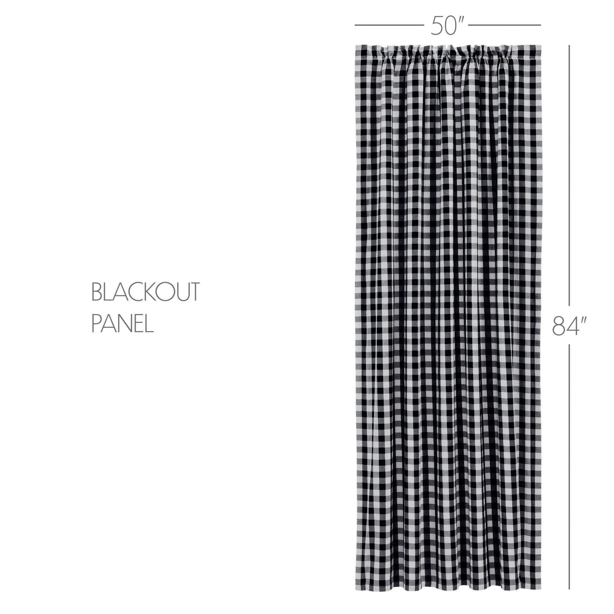 Annie Buffalo Black Check Blackout Panel 84x50, Single Panel