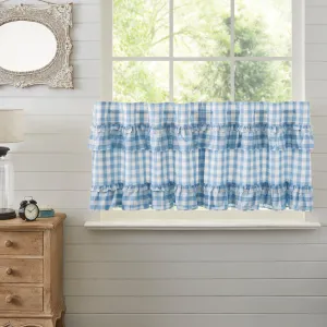 Annie Buffalo Blue Check Ruffled Tier Set of 2 L24xW36