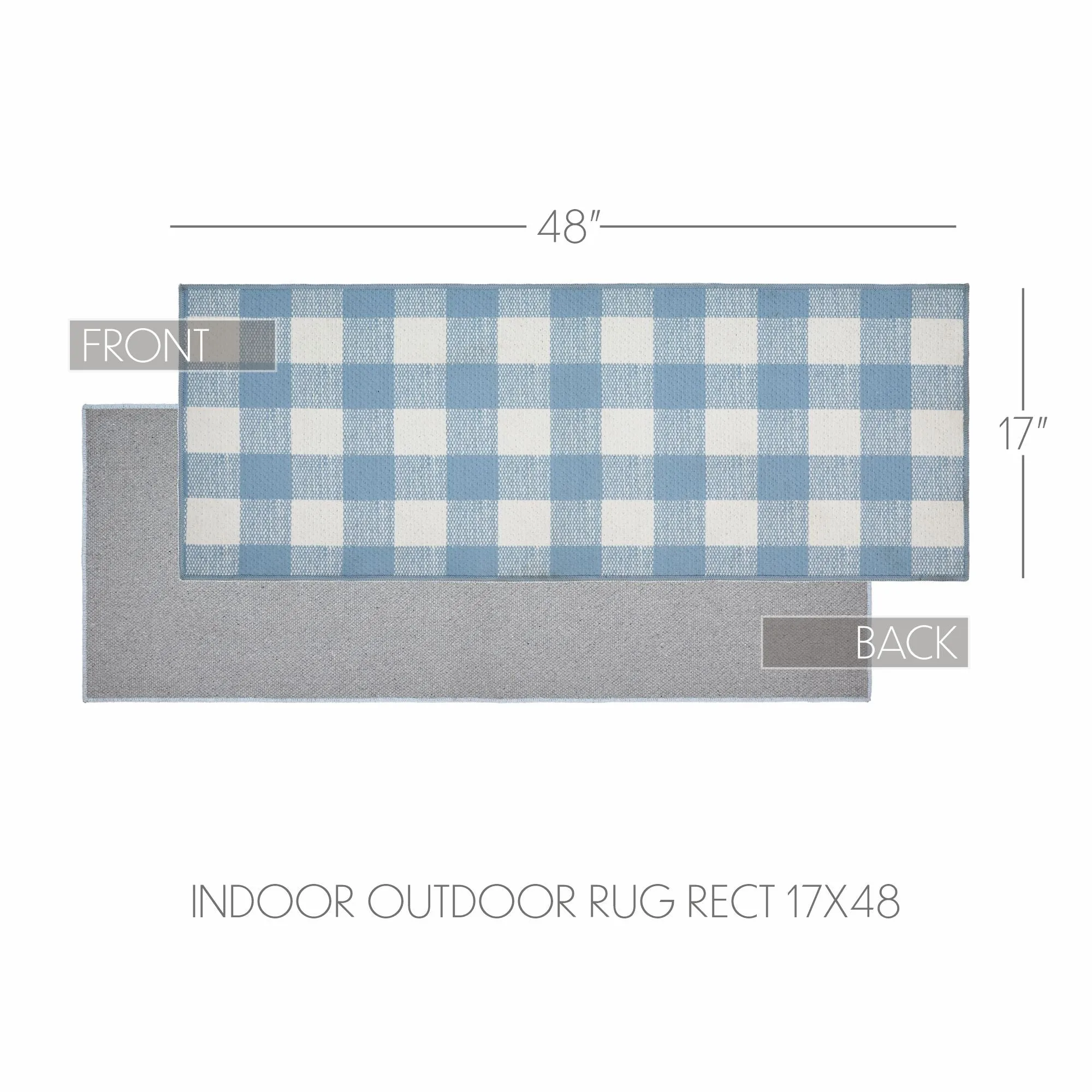 Annie Buffalo Check Blue Polyester Rug Rect 17x48