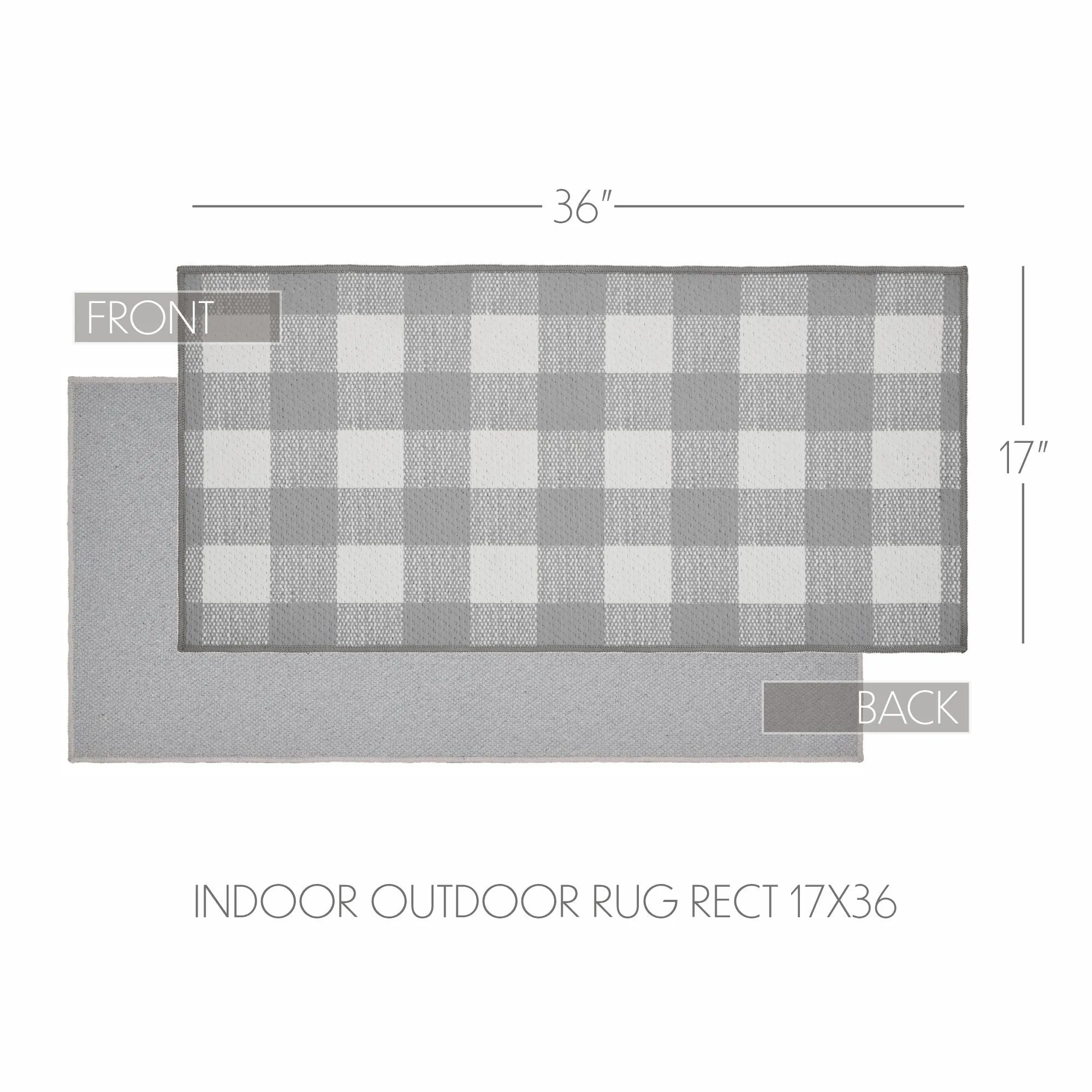 Annie Buffalo Check Grey Polyester Rug Rect 17x36