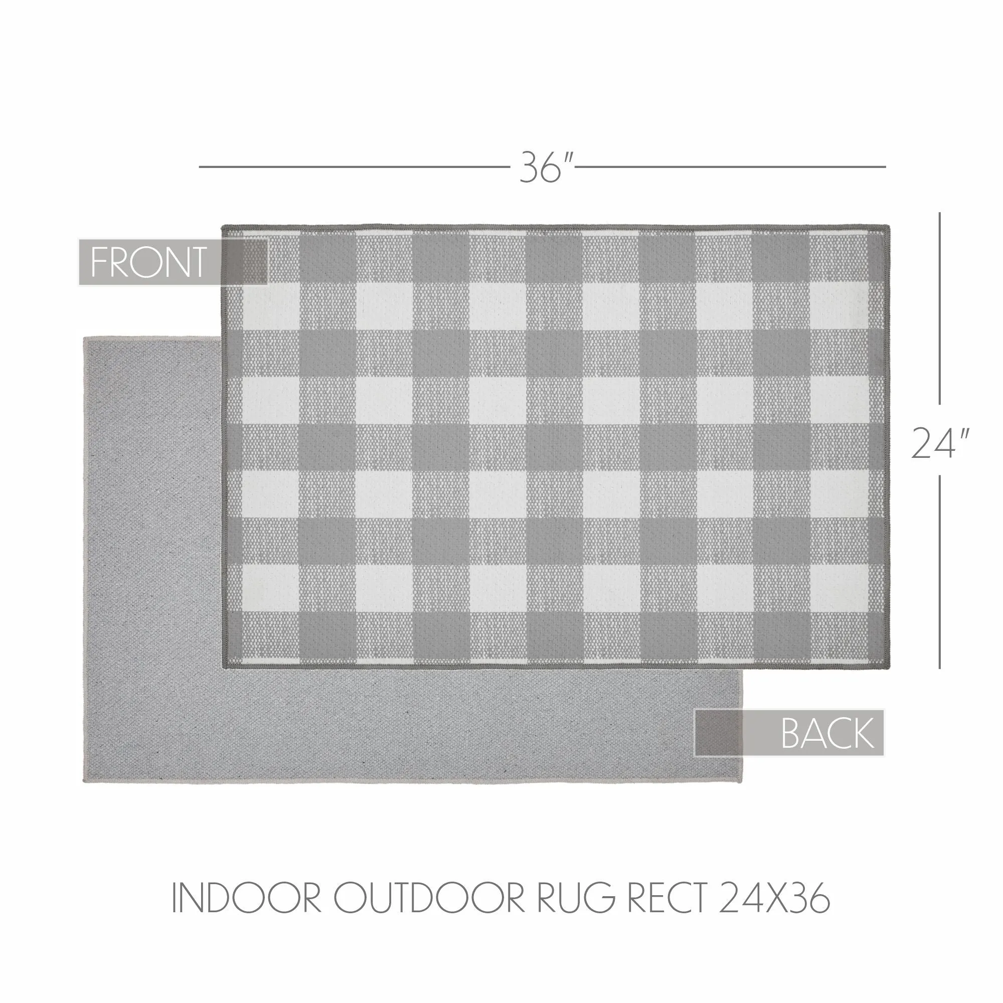 Annie Buffalo Check Grey Polyester Rug Rect 24x36