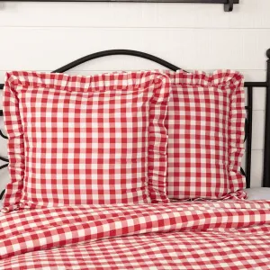 Annie Buffalo Check Red Fabric Euro Sham 26x26"