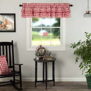 Annie Buffalo Red Check Ruffled Valance 16x72