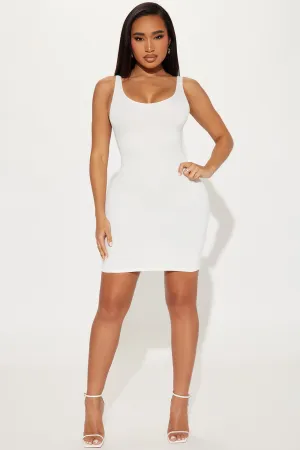 Annie Double Lined Mini Dress - White