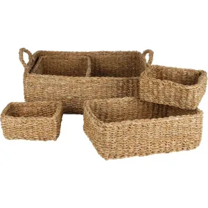 Annie Large Rectangular Woven Tray with Handles