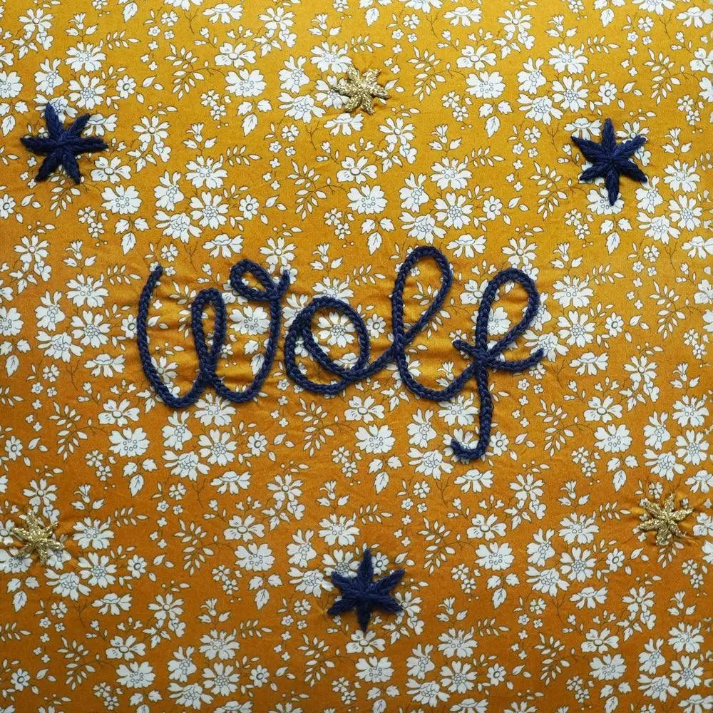 ANNIE Liberty Coco & Wolf X Polly Wren Studios Embroidered Ruffle Cushion