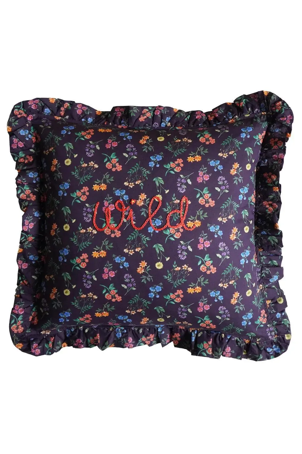 ANNIE Liberty Coco & Wolf X Polly Wren Studios Embroidered Ruffle Cushion