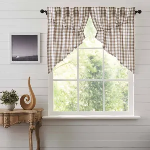 Annie Portabella Buffalo Check Lined Prairie Swag Curtains