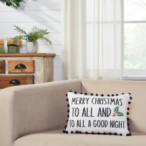 Annie Red Buffalo Check "To All A Good Night" Pillow 9.5x14"