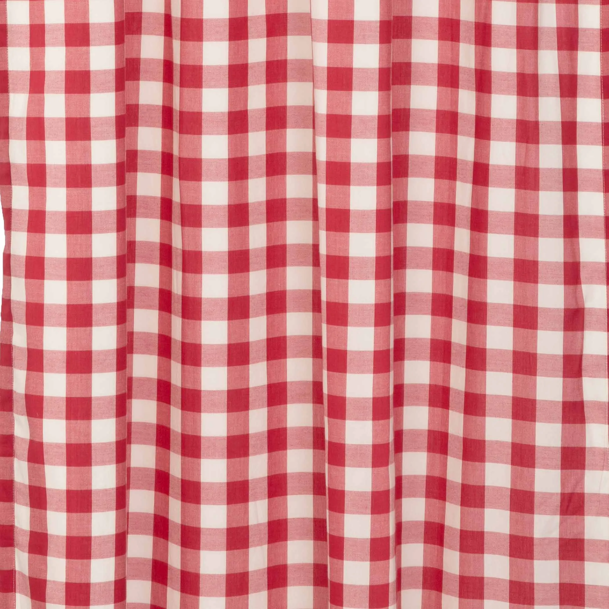 Annie Red Buffalo Check Ruffled Lined Panel Curtains 96"