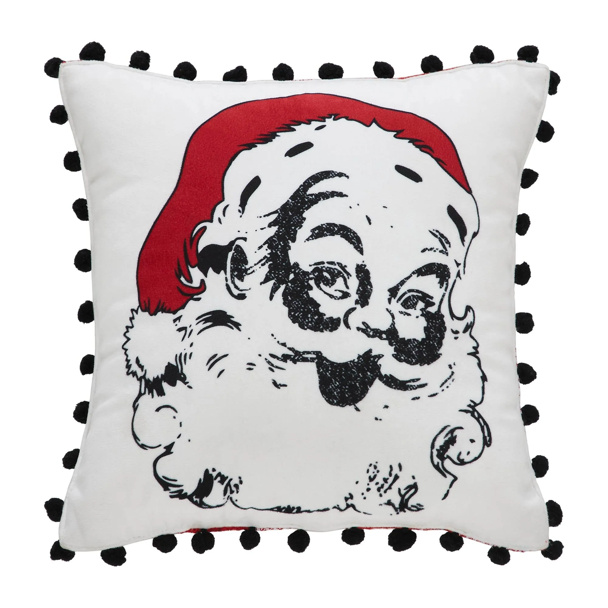 Annie Red Buffalo Check Vintage Santa Pillow 12"