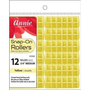 Annie Snap-On Rollers Size M 12Ct Yellow