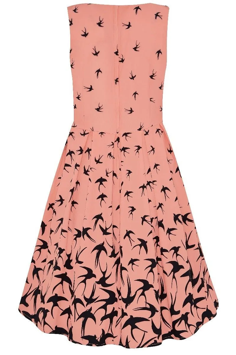 Annie Swing Dress in Pink & Black Raising Swallow Birds