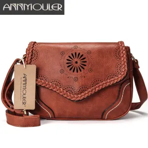 Annmouler Brand Vintage Women's Shoulder Bag PU Leather Ladies Retro Satchel/Handbag