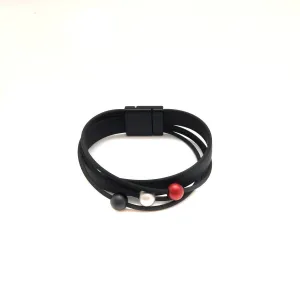 Anodized Aluminum Bead and Rubber Bracelet