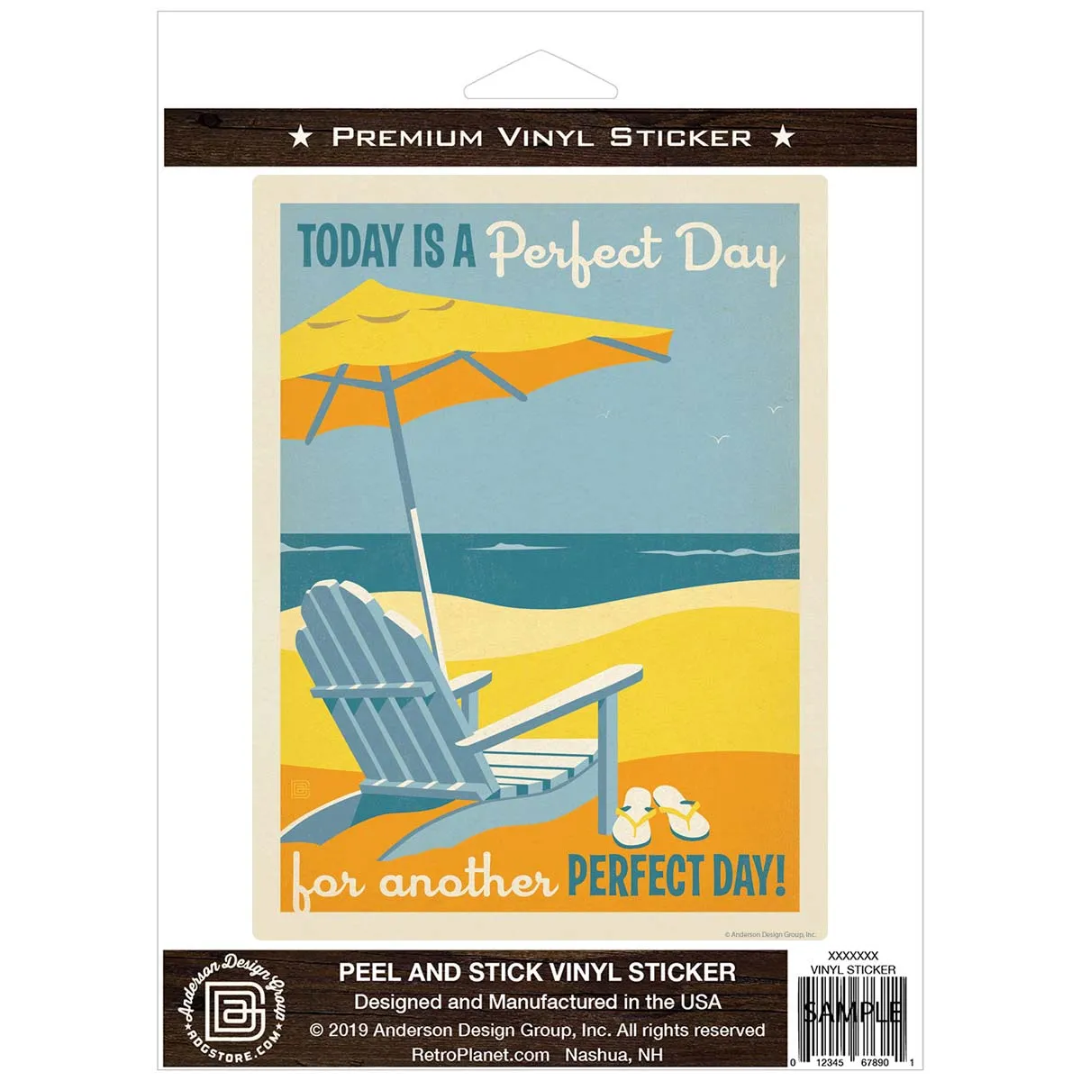 Another Perfect Day Beach Chair Vinyl Sticker