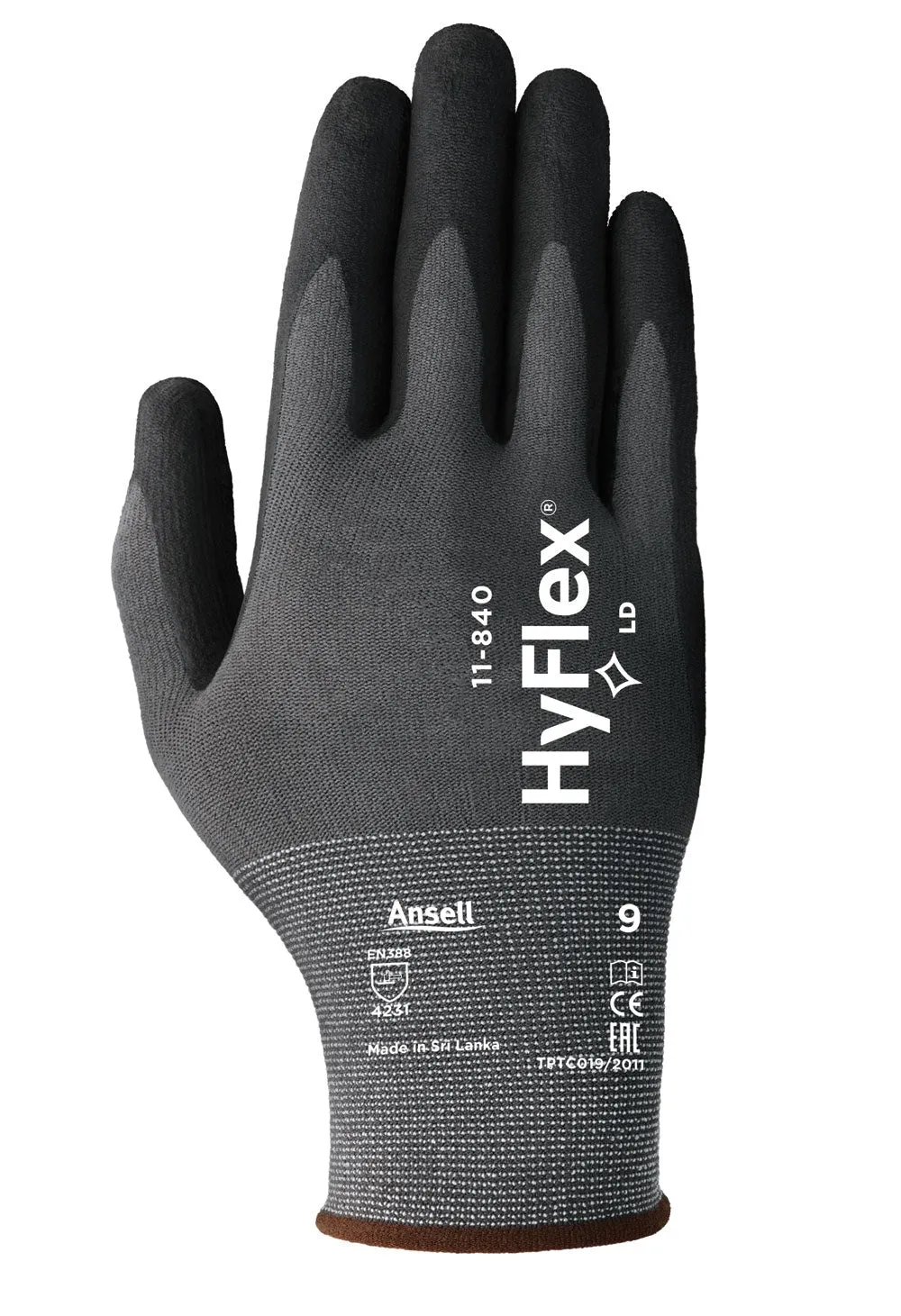 Ansell Hyflex {11-840's} Black Large Gloves {All Sizes}