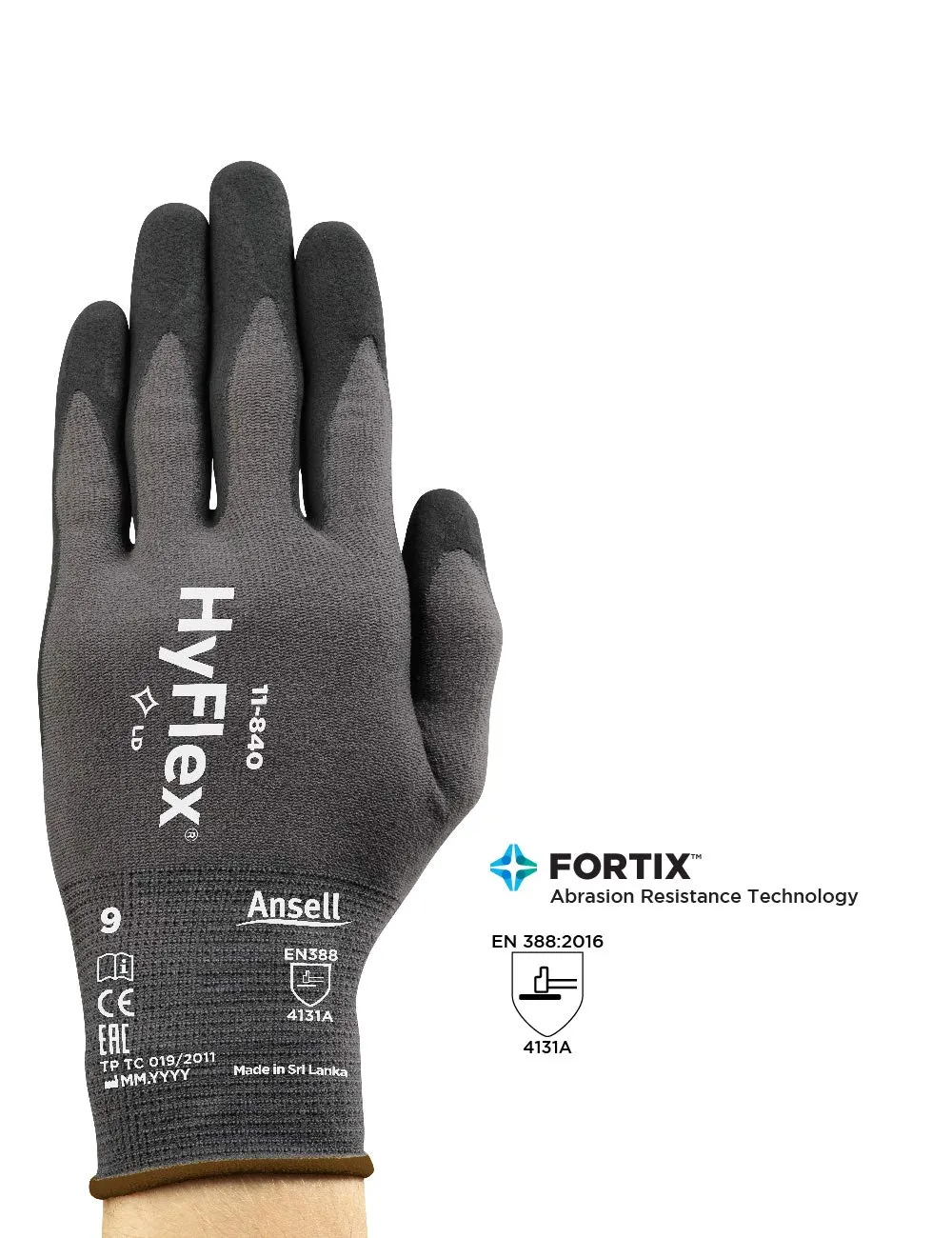 Ansell Hyflex {11-840's} Black Large Gloves {All Sizes}