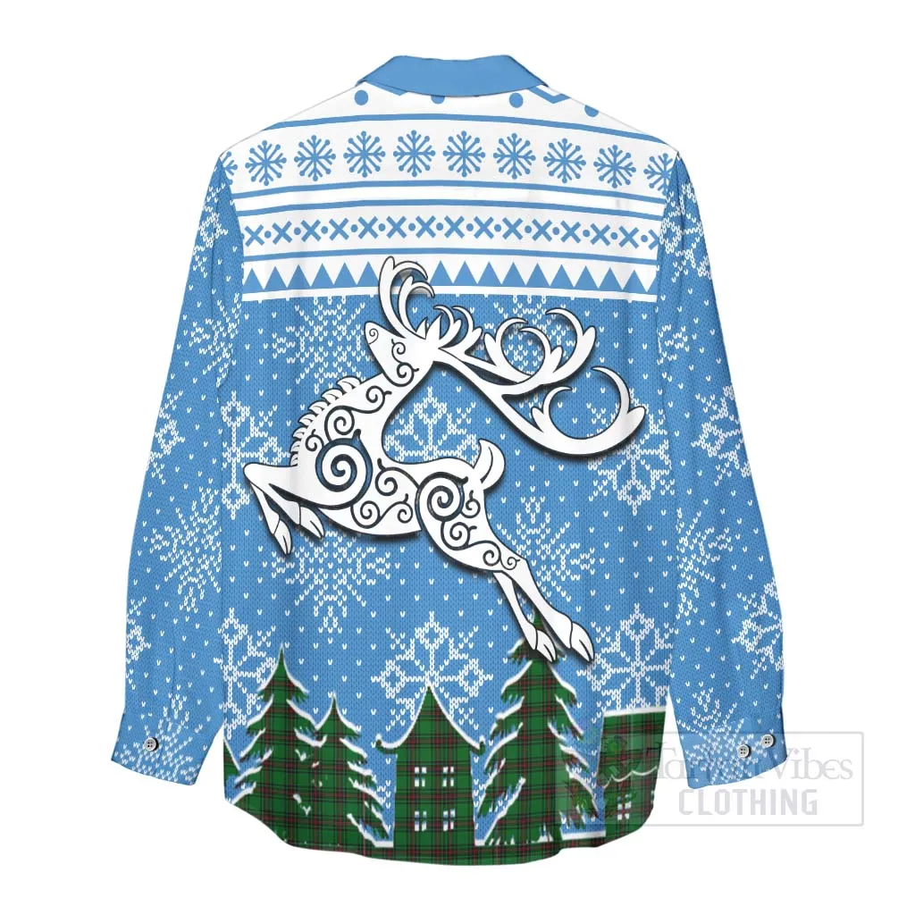 Anstruther Clan Christmas Women's Casual Shirt Celtic Reindeer Style