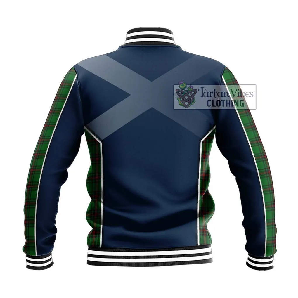 Anstruther Tartan Baseball Jacket with Family Crest and Lion Rampant Vibes Sport Style