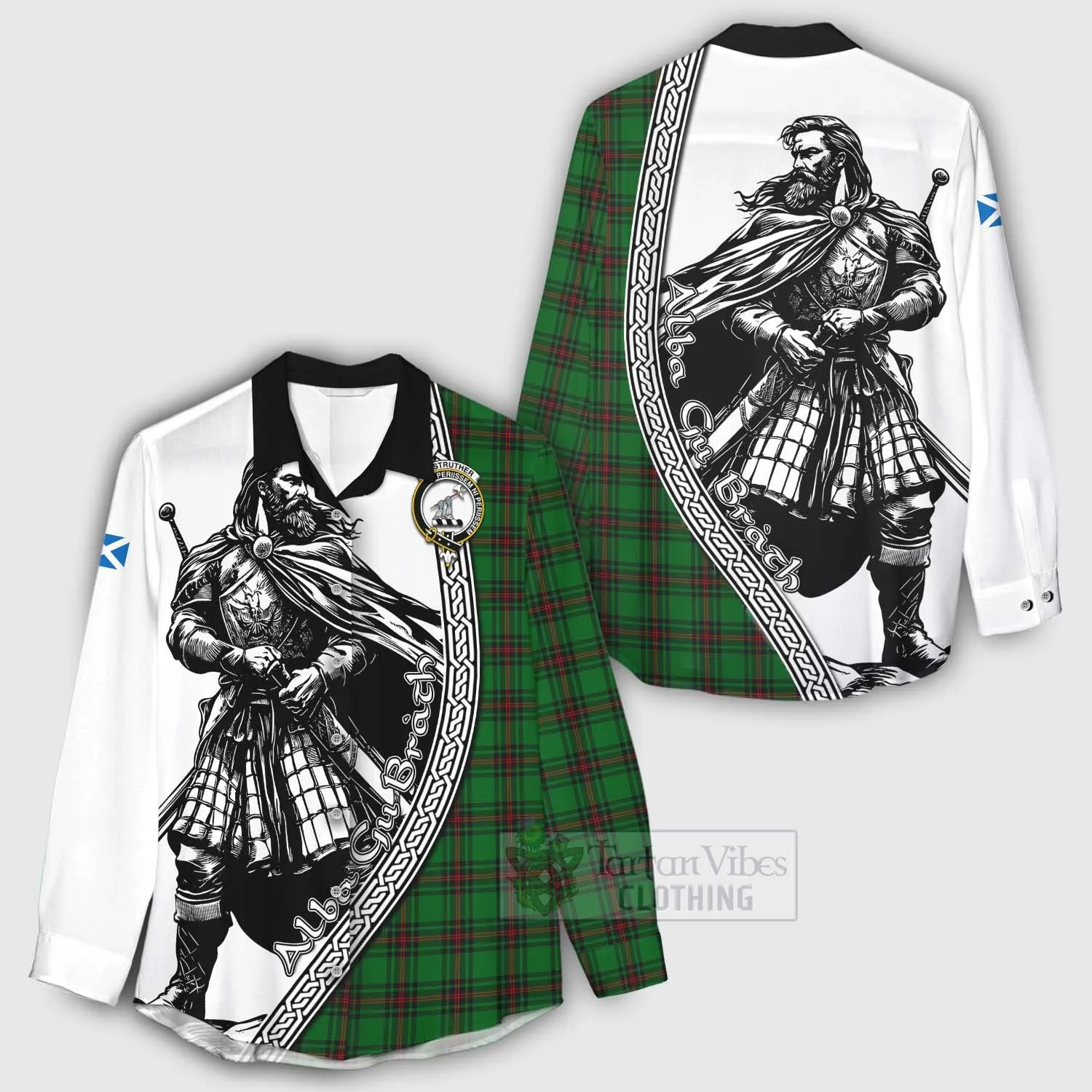 Anstruther Tartan Clan Crest Women's Casual Shirt with Highlander Warrior Celtic Style