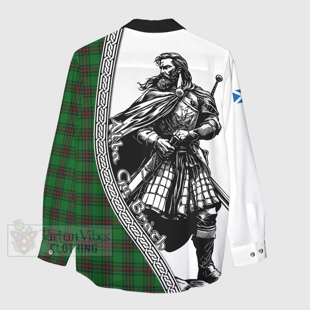 Anstruther Tartan Clan Crest Women's Casual Shirt with Highlander Warrior Celtic Style