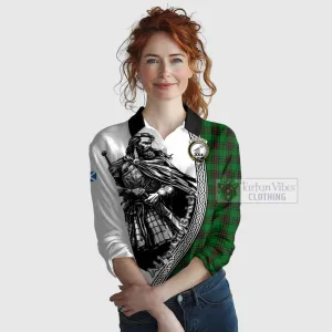 Anstruther Tartan Clan Crest Women's Casual Shirt with Highlander Warrior Celtic Style