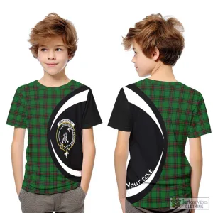 Anstruther Tartan Kid T-Shirt with Family Crest Circle Style