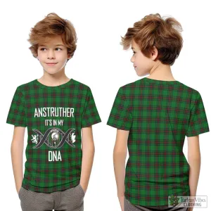 Anstruther Tartan Kid T-Shirt with Family Crest DNA In Me Style