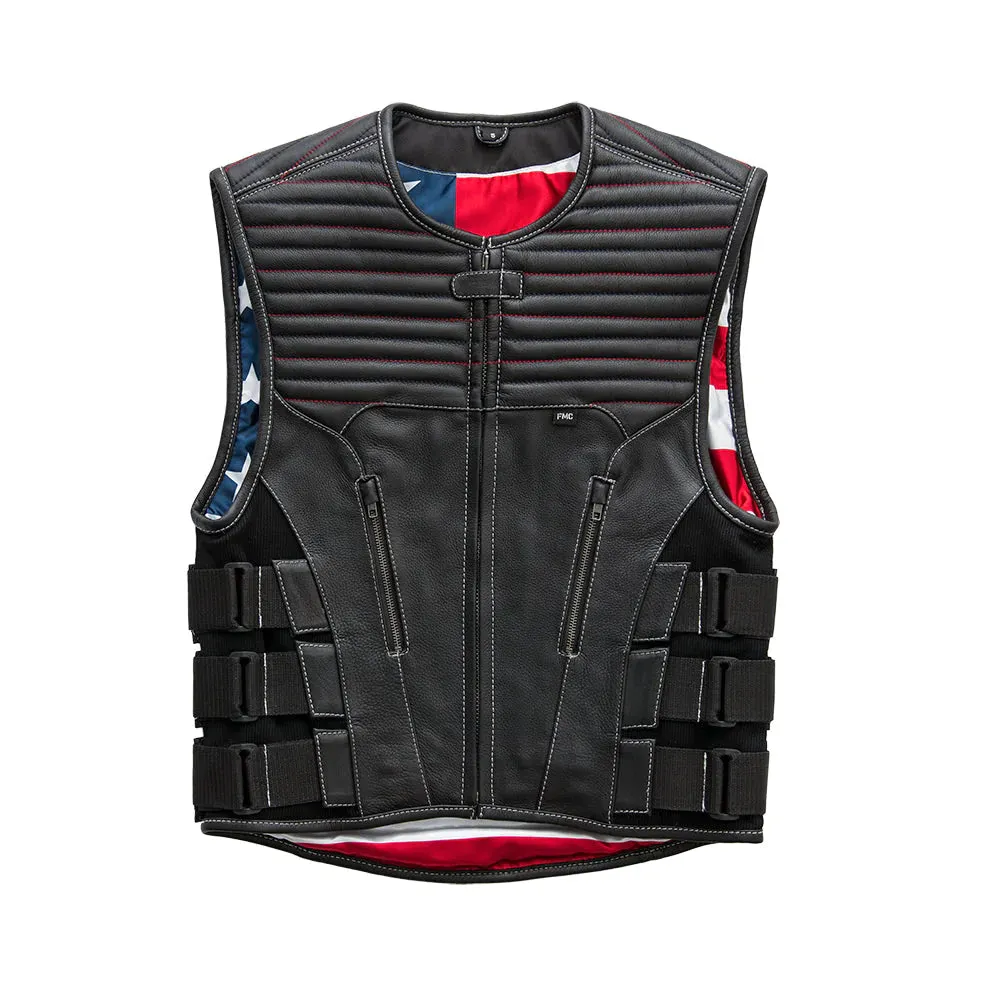 Anthem Men's Swat Style Leather Motorcycle Vest - Limited Edition