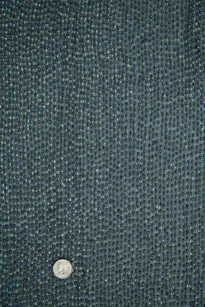 Anthracite Sequins & Beads on Silk Chiffon Fabric