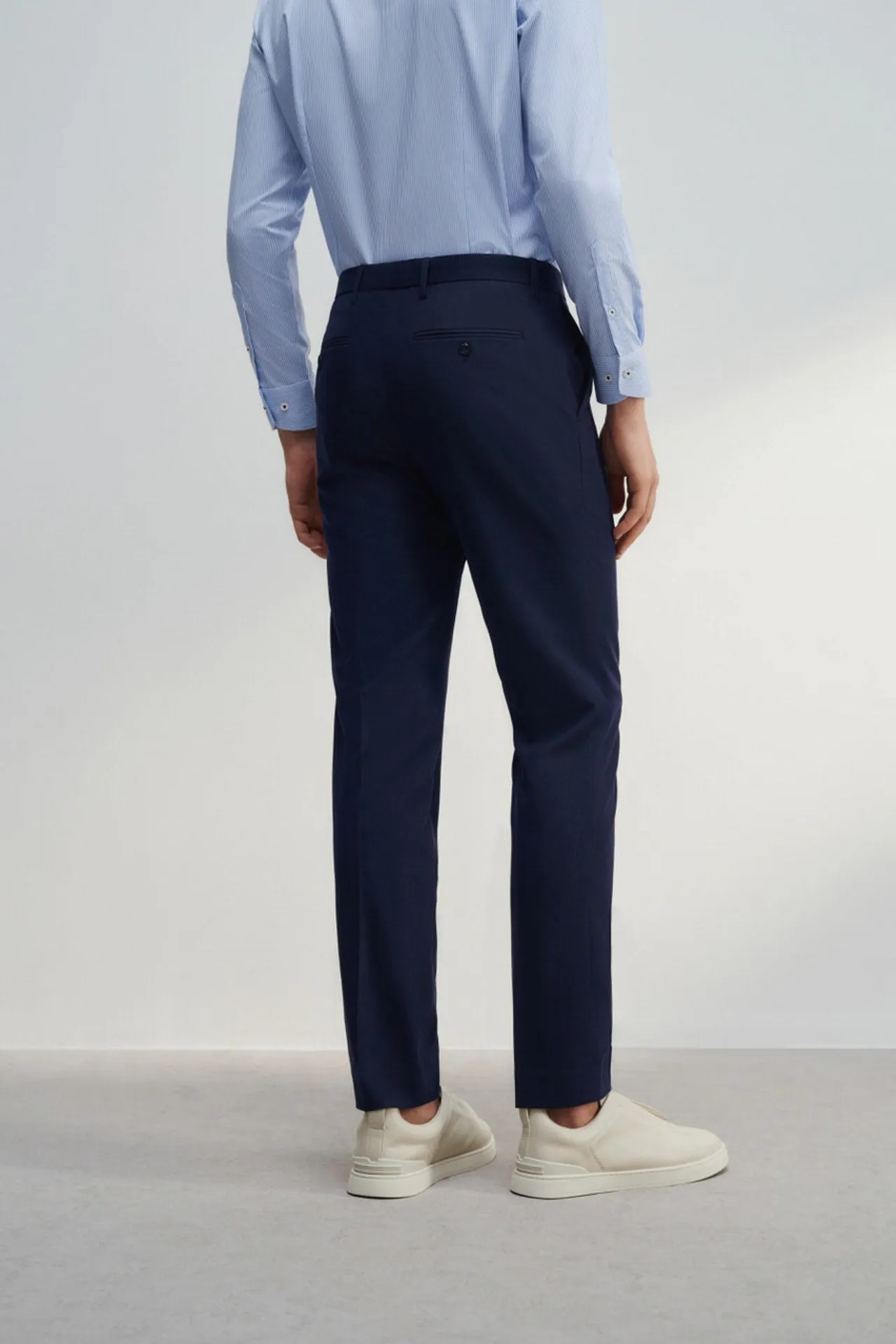 Anti-Bacterial Slim Fit Textured Suit Pants