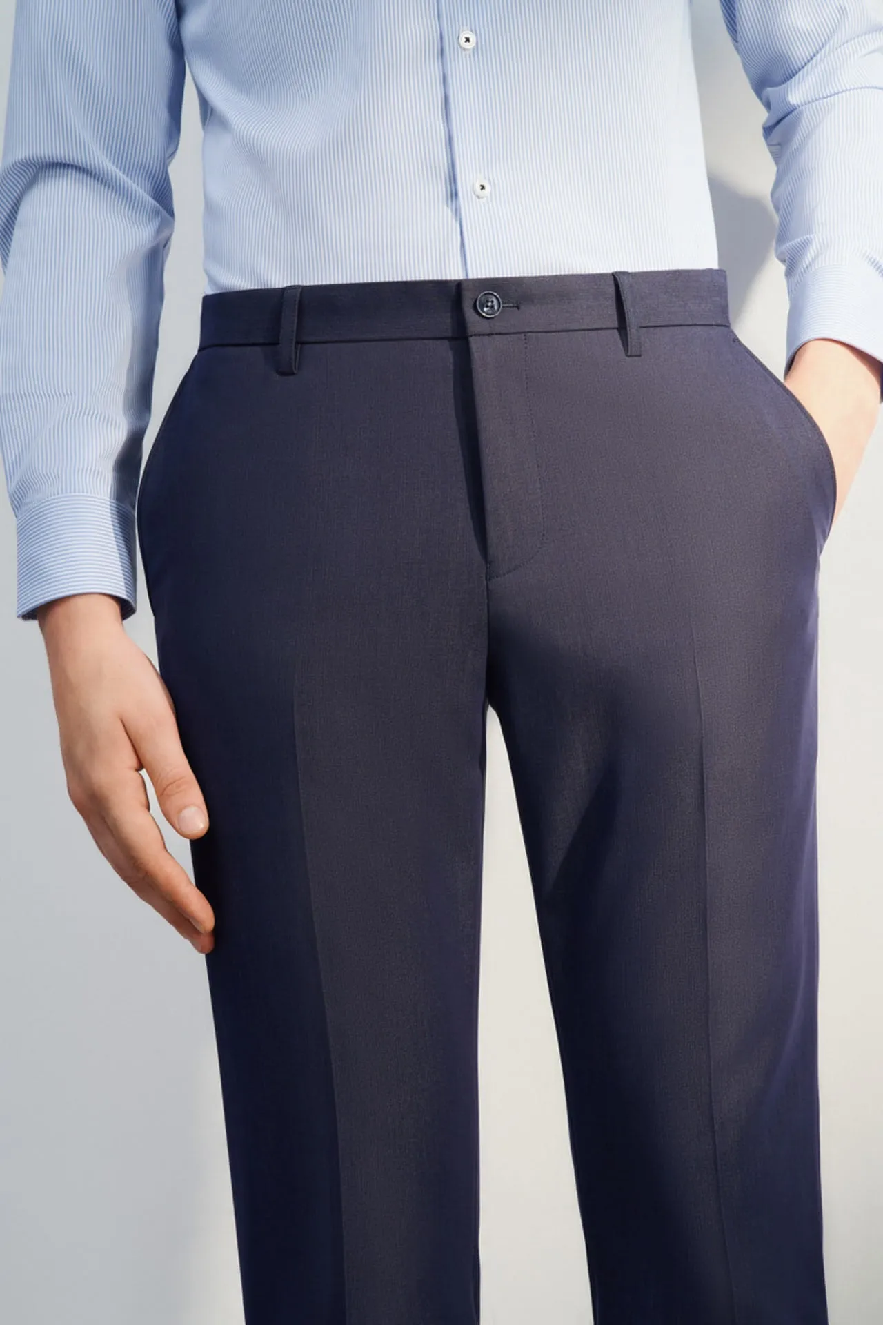 Anti-Bacterial Slim Fit Textured Suit Pants