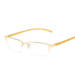 Anti Blu-ray Business Eye Glasses for Men Metal Frame Plain Glass Spectacles(Gold Frame)