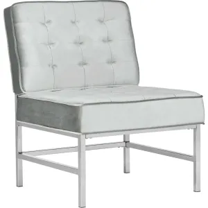 Anticipate Linen Chrome Accent Chair Light Gray