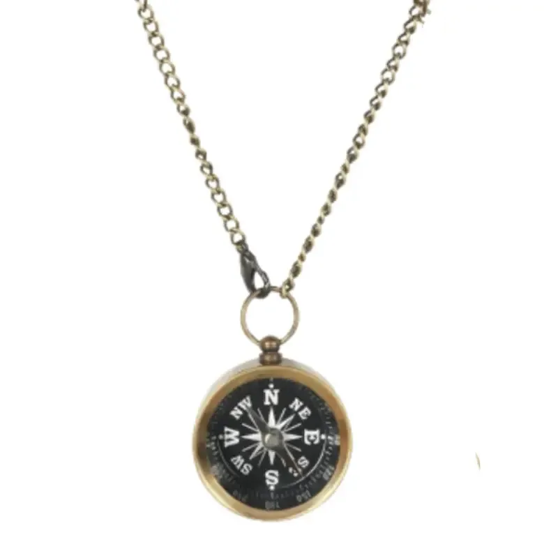 Antique Brass Compass Necklace CN106