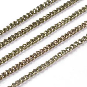 Antique Bronze Curb 2mm Chain by Foot (3 feet minimum)