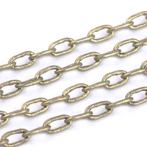 Antique Bronze Rectangular Cable 2x4mm Chain by Foot (3 feet minimum)