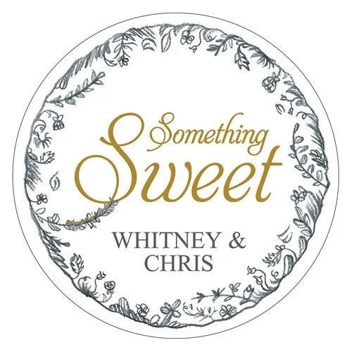 Antique Chic "Something Sweet" Diecut Sticker Vintage Gold