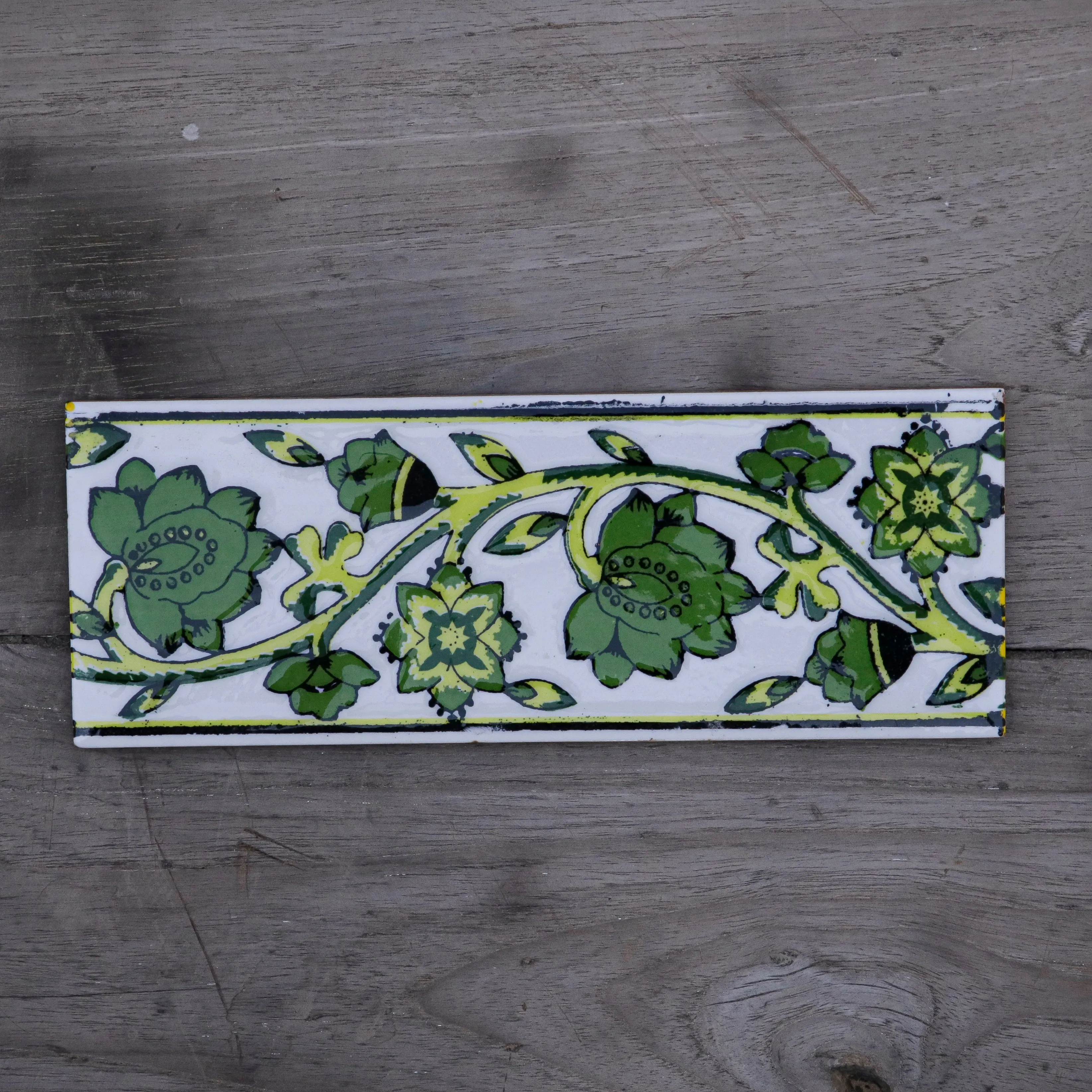 Antique Green Veins Style Classic Long Ceramic Tile