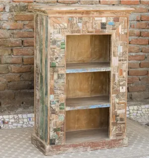 Antique Indian Reclaimed Hand Liberty Solid Wooden Bookshelves Natural 81x40x123cm A050