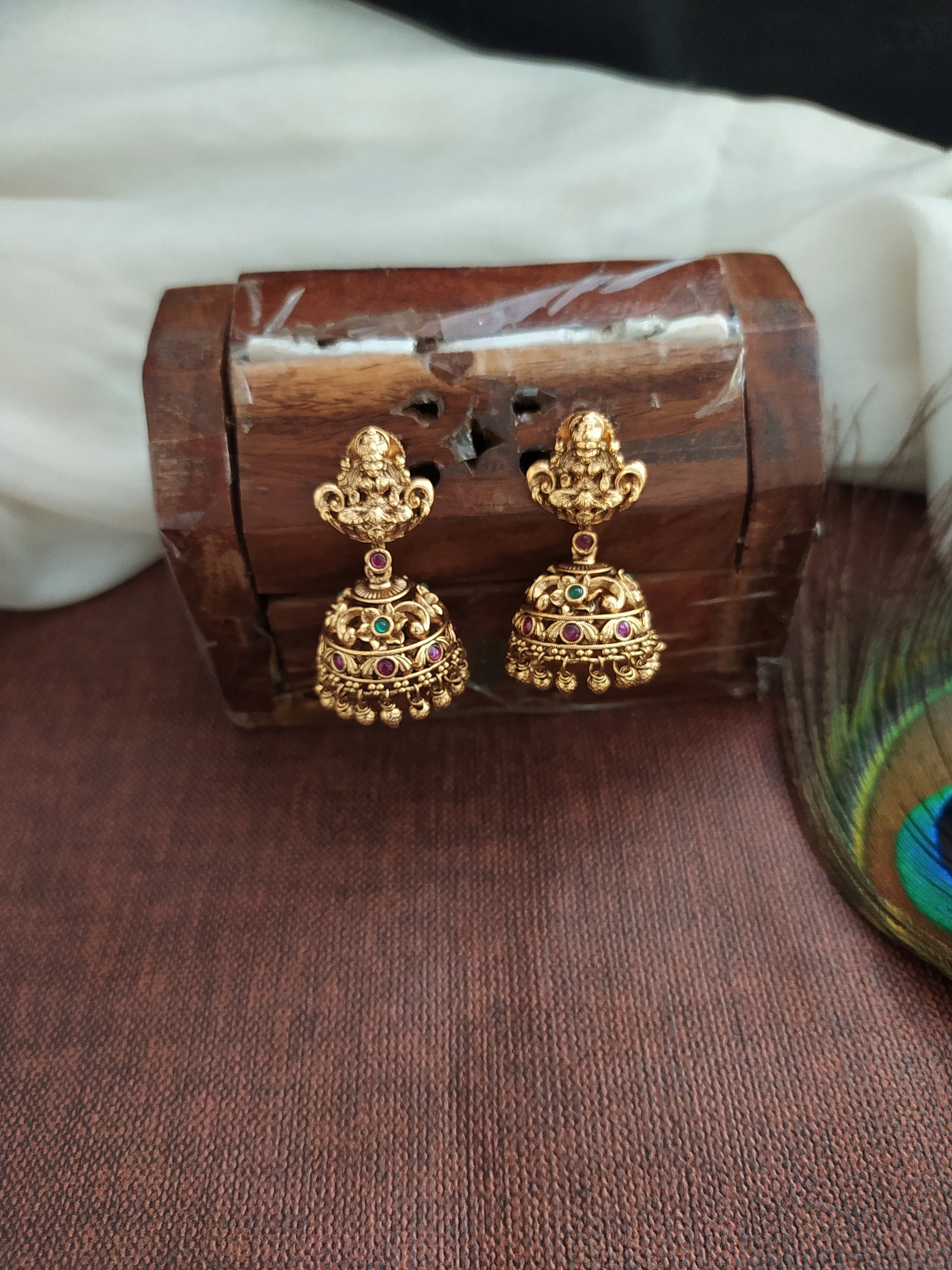 Antique Lakshmi Long Haram Set with Peacock Design