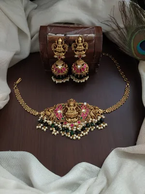 Antique Lakshmi Motif Jadau Kundan Choker set