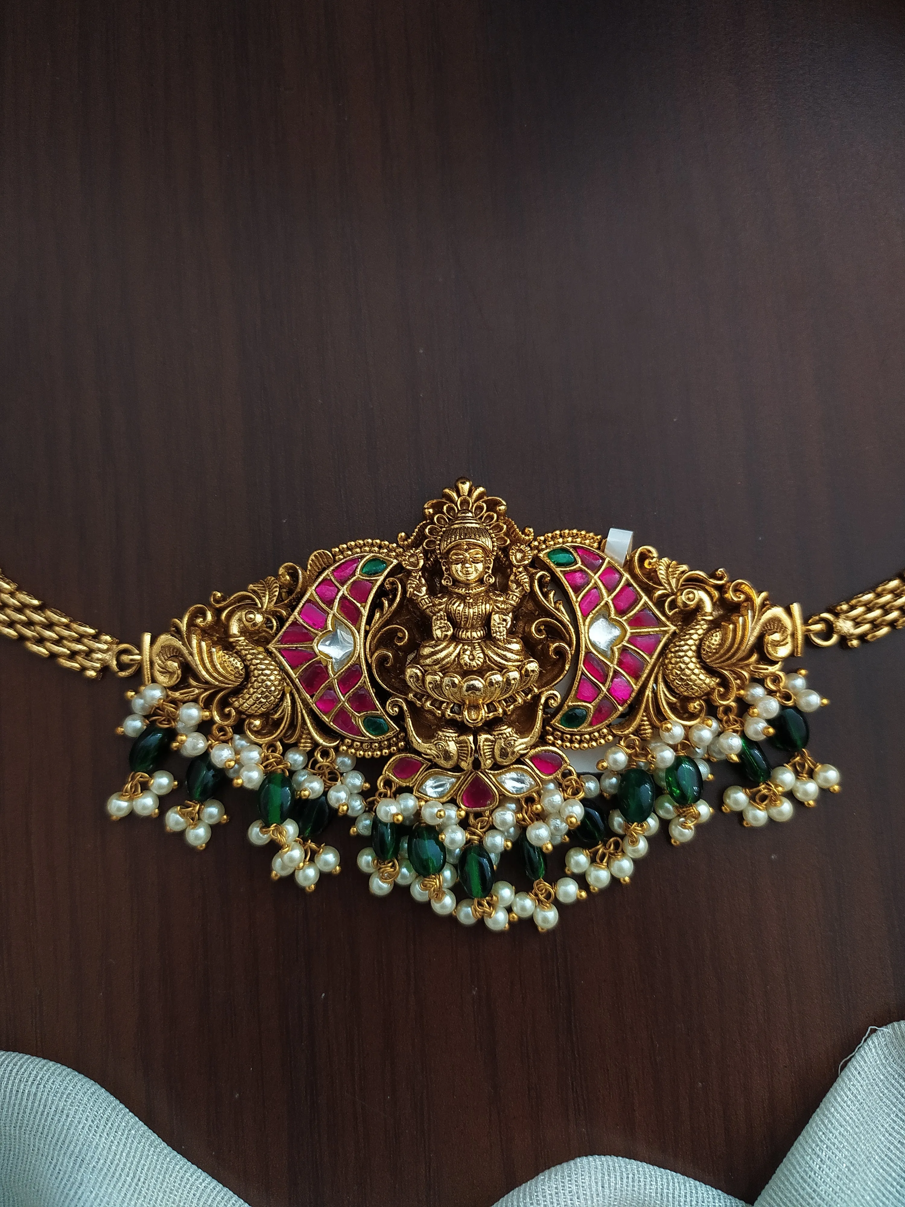 Antique Lakshmi Motif Jadau Kundan Choker set